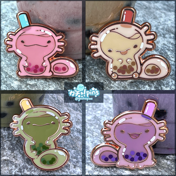 Boba Axolotl Pins