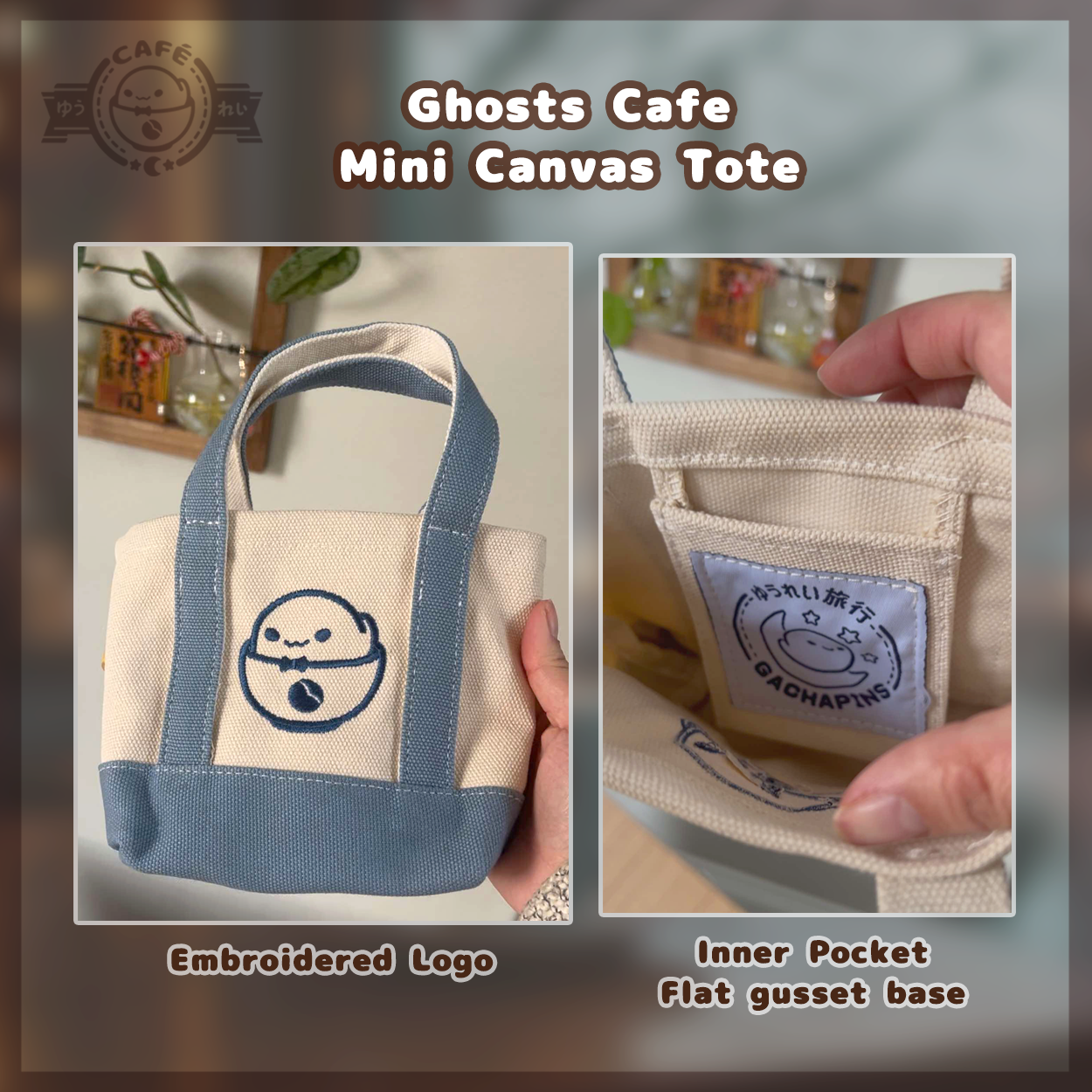 Café Ghost Mini Canvas Tote