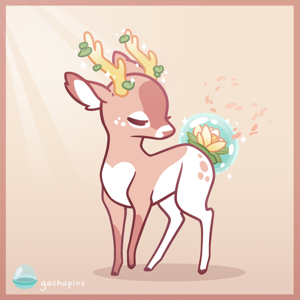 River Lily Bubble Mini Pin - Bubble Deer